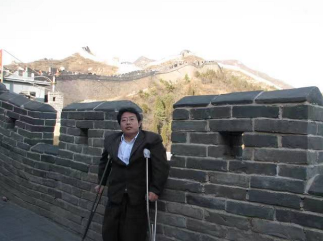 圖為劉海軍在長城