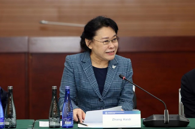 圖為張海迪主持召開康復國際執(zhí)委會