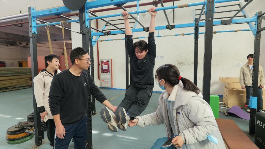 圖為專項技能測試現(xiàn)場