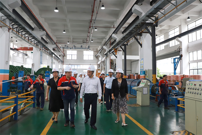 圖為許顯輝副主席調(diào)研企業(yè)安置殘疾人就業(yè)情況